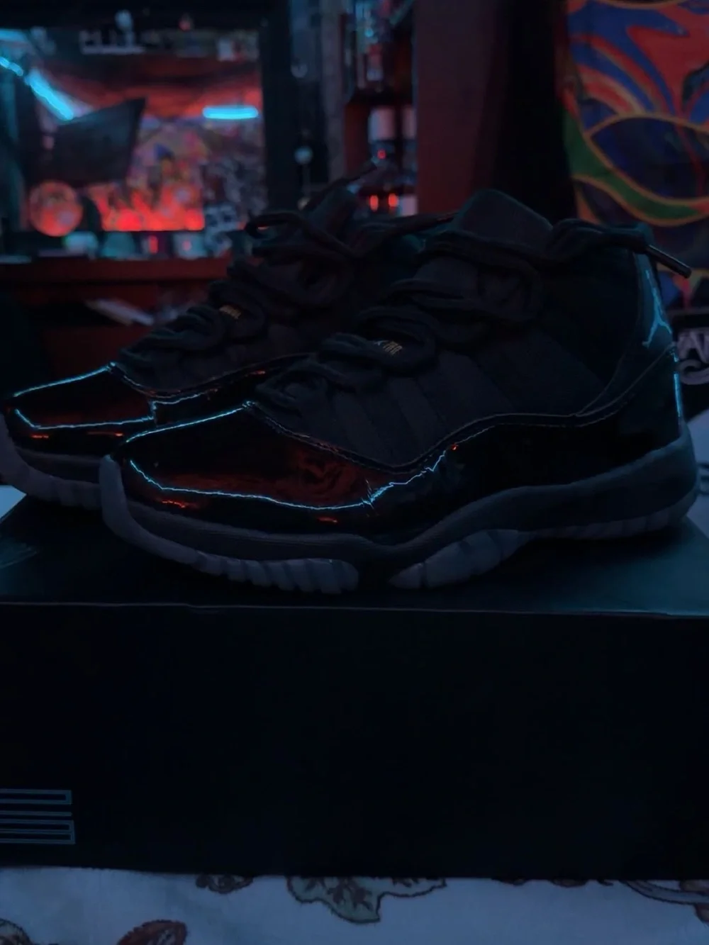 Jordan Black Patent Leather High-Top Sneakers